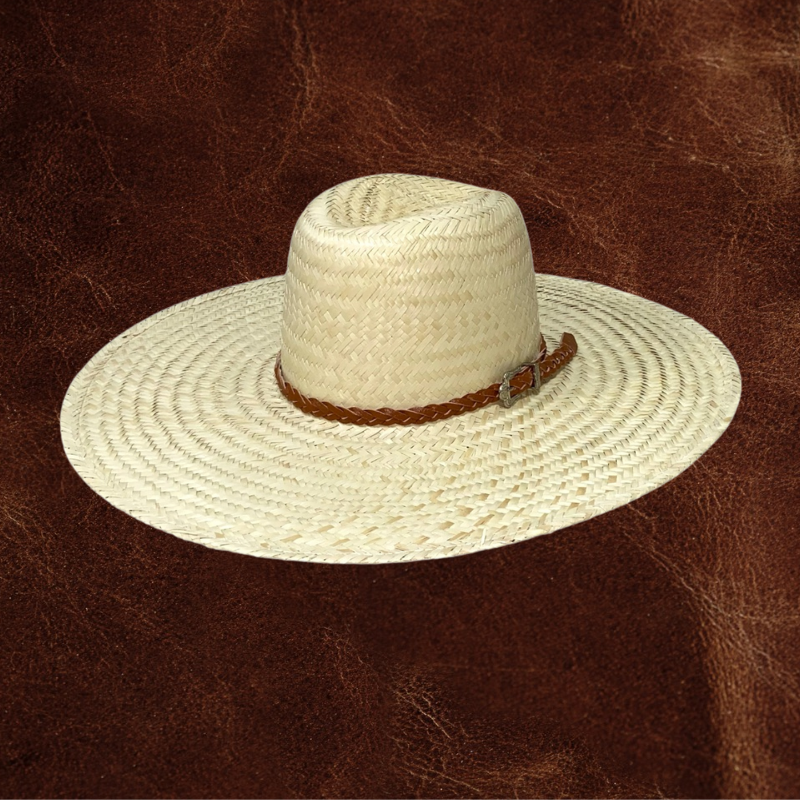 Chapéu modelo Indiano palha fina com bandinha premium