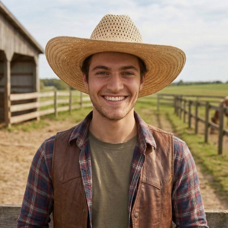 Chapéu modelo Americano Copa Vazada bandinha meia argola