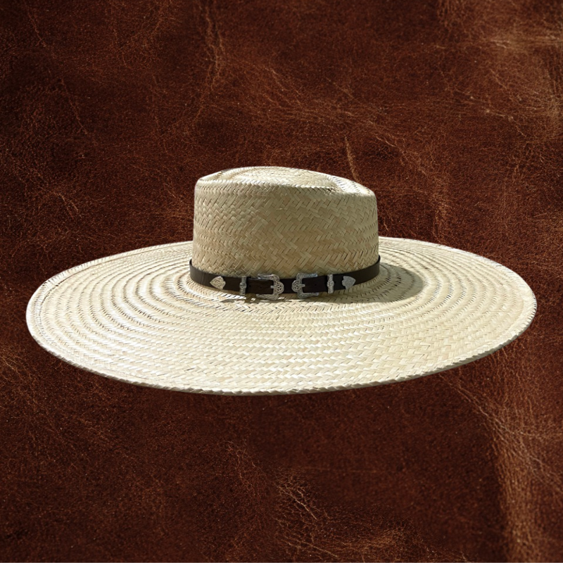 Chapéu modelo Campeiro palha fina com bandinha lisa premium dupla