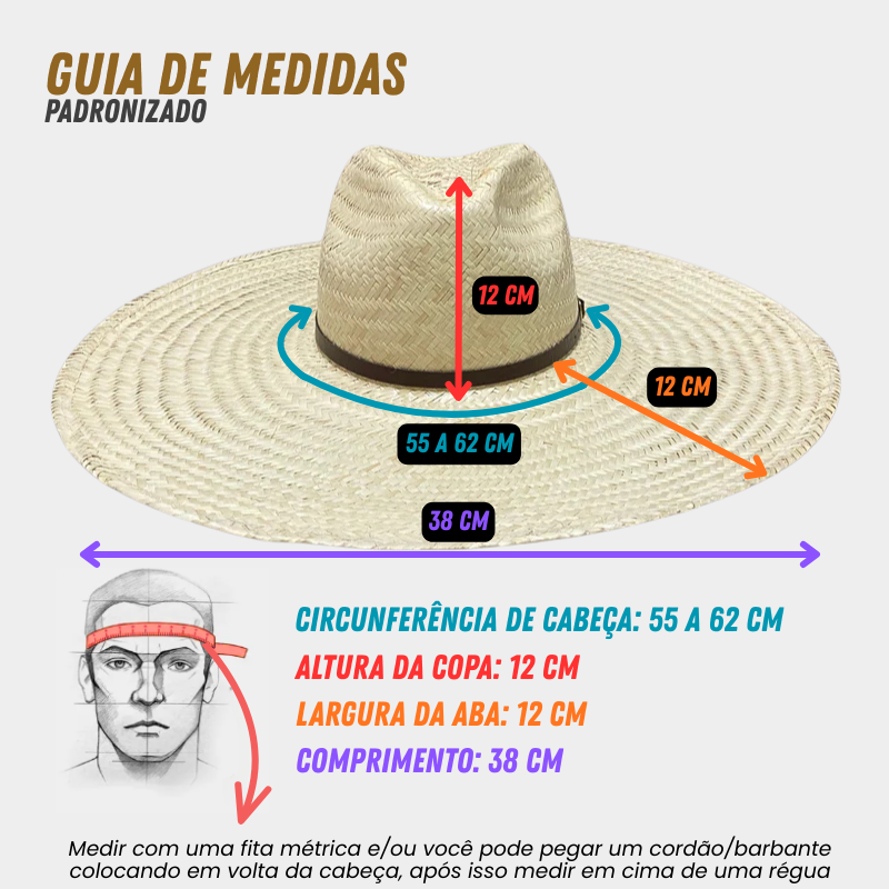 Chapéu modelo Panamá palha fina com bandinha Zebu