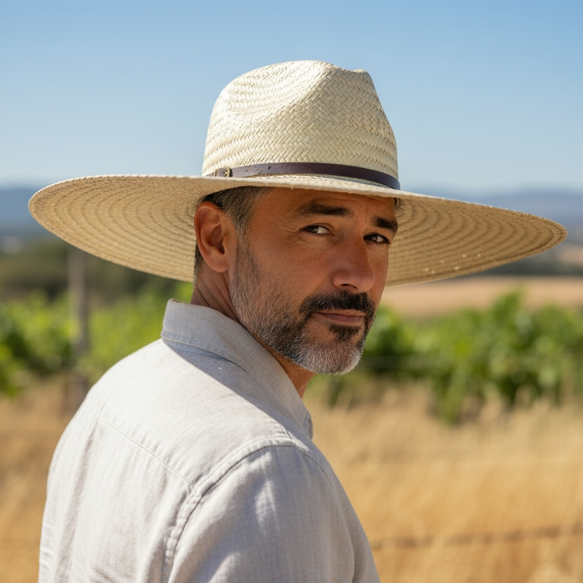Chapéu modelo Panamá palha fina com bandinha social