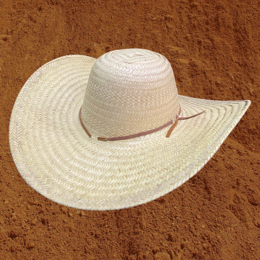 Chapéu Pantaneiro palha fina com tirinha de couro