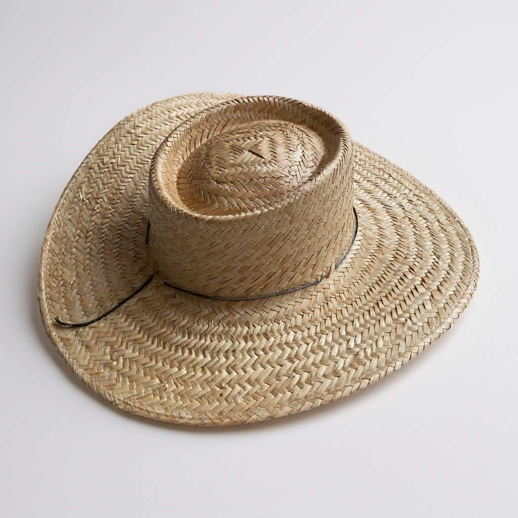 Chapéu Carandá Panamá palha fina com tirinha de couro