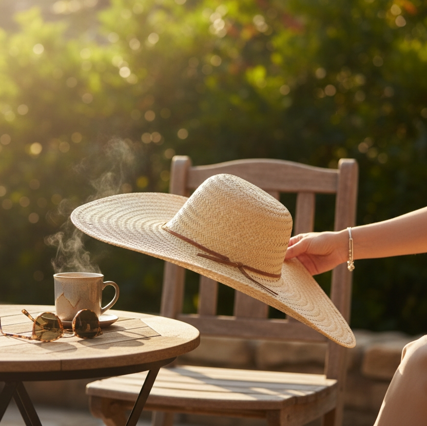 Chapéu Pantaneiro palha fina com tirinha de couro